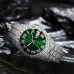 Hand-Studded Diamonds Silver Plated Latest Dial Premium Luxury Design Green Dial watch For Men