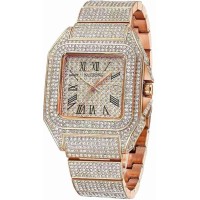 Diamond Square Stainless Steel Watch HPHT lab diamonds for Men