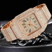 Diamond Square Stainless Steel Watch HPHT lab diamonds for Men