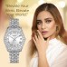 Ornate Watch for Women Opal Silver Dial Full Diamond Studded With HPTP Lab Grown for Birthday Gift