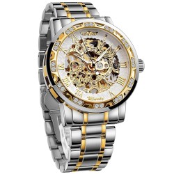 Retro Steampunk Skeleton Automatic with HPHT Diamond Royal Carving Men's Watch