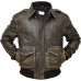 Vintage Solid Distressed Brown Cowhide Leather Aviator Bomber Flight Men Jacket