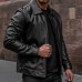 Custom real leather varsity jacket leather trucker motorcycle